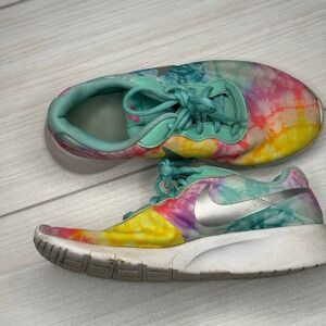 Nike Tanjun Tie Dye Sneakers‎ Multi Color Running Shoes Comfortable Casual 5Y